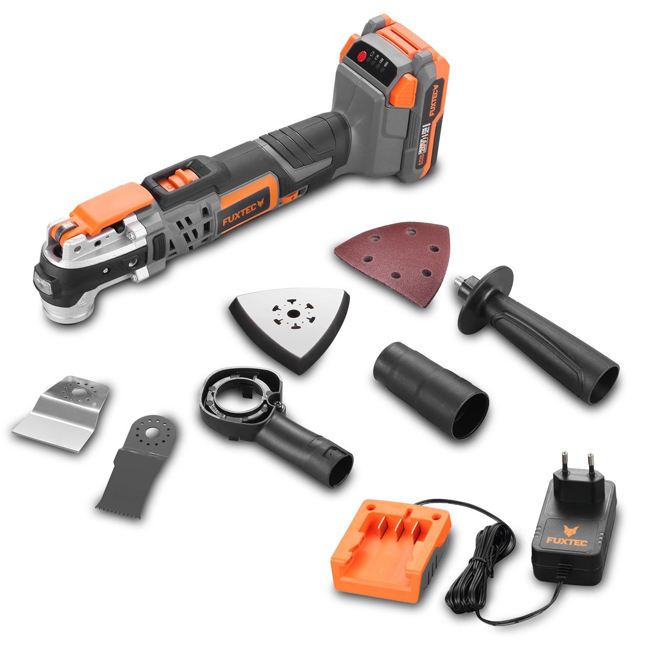 Outil multifonction batterie 20V FUXTEC FX-E1MT20 - set batterie 2Ah et chargeur 1A