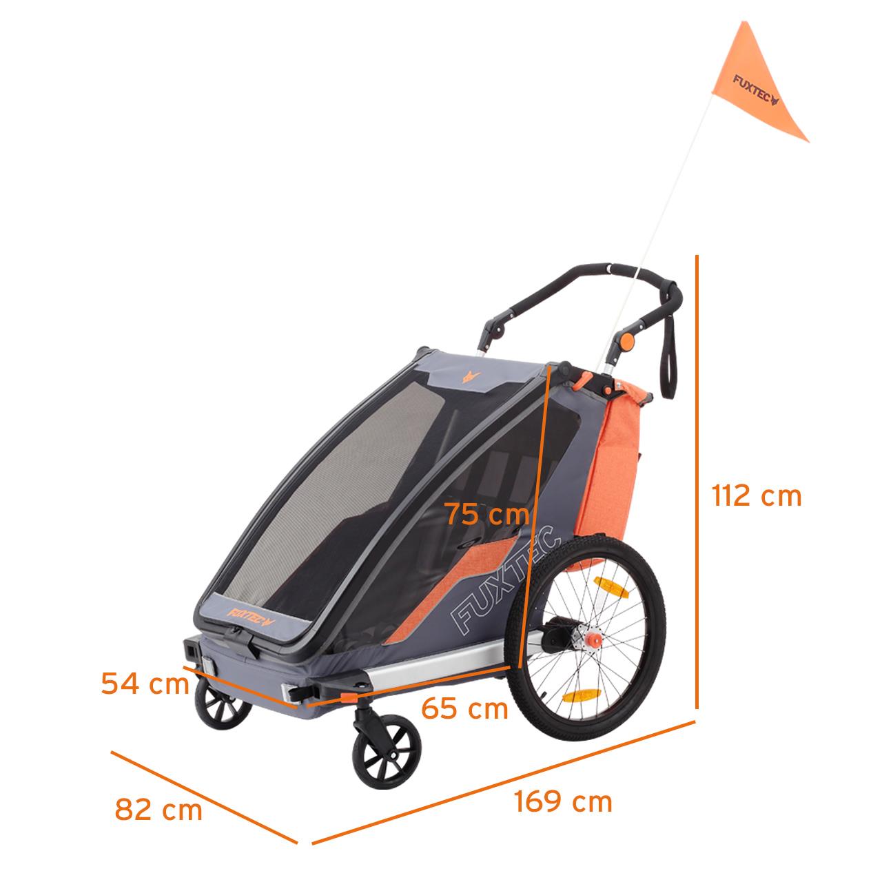 Remorque à vélo Sport Cruiser noire avec roue avant Jogger incluse