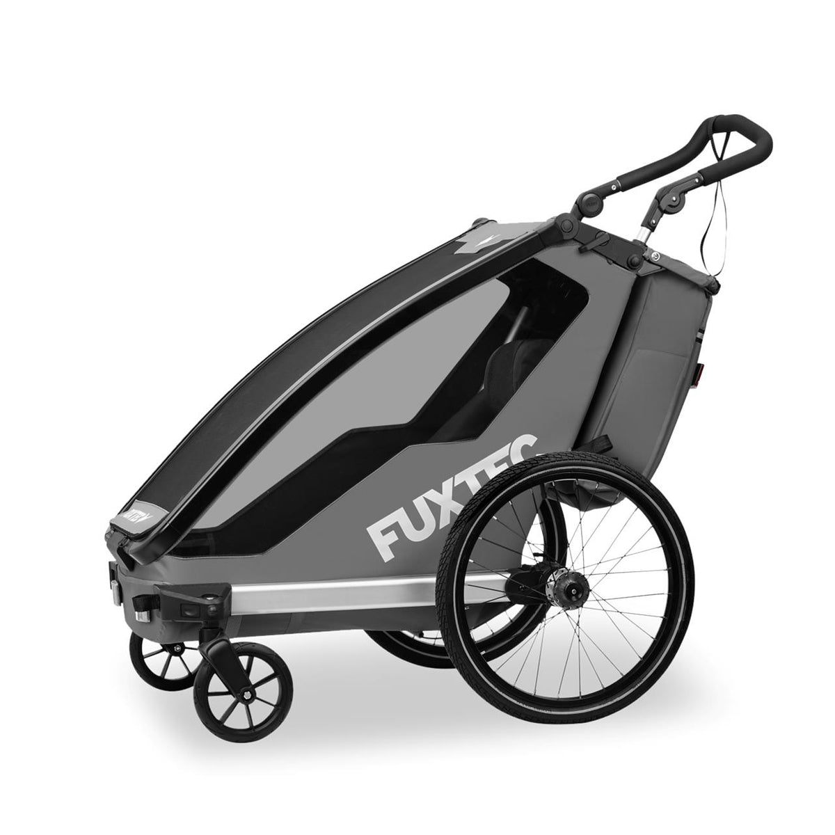 FUXTEC Remorque pour vélo FX-FA1S grise avec roue jogging
