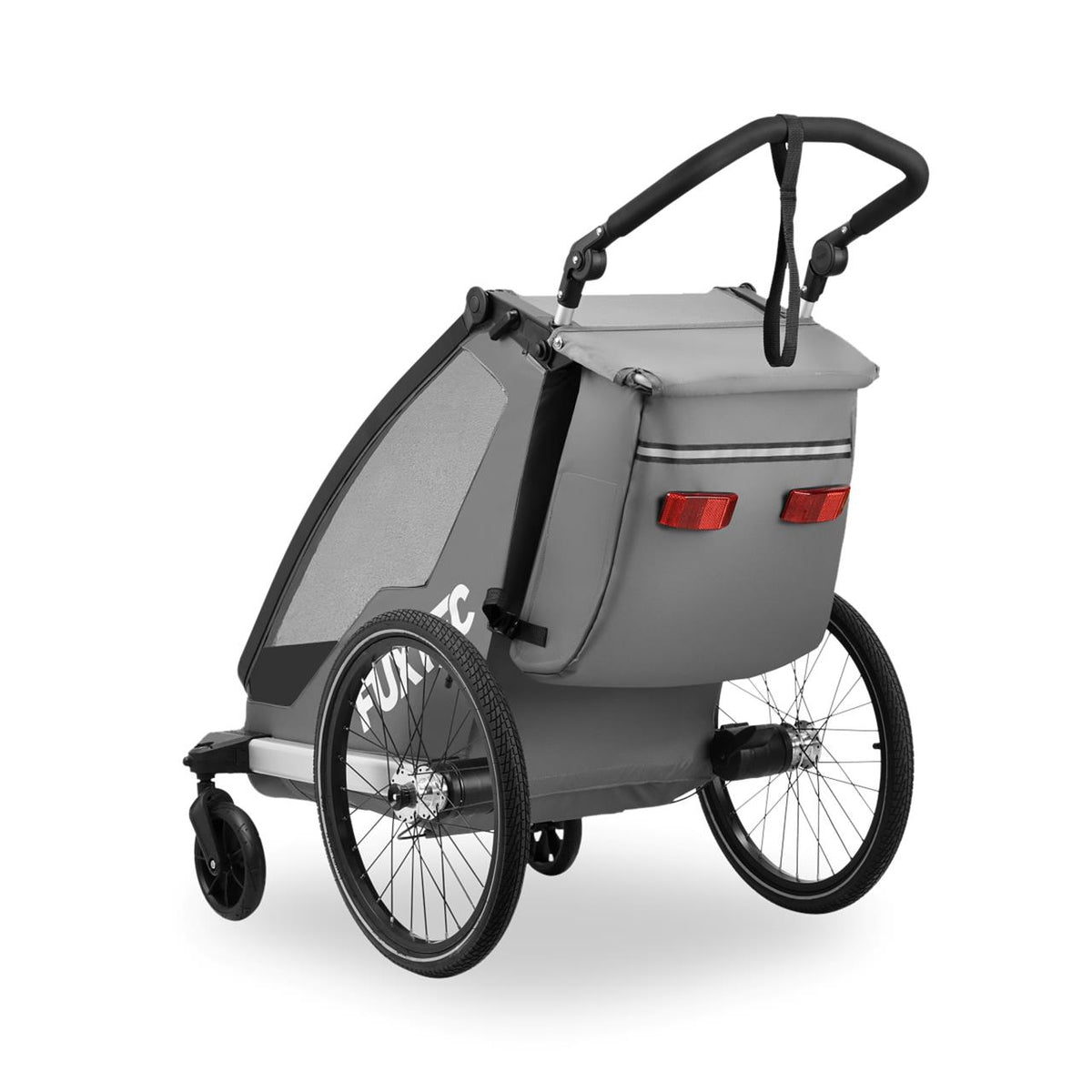 FUXTEC Remorque pour vélo FX-FA1S grise avec roue jogging