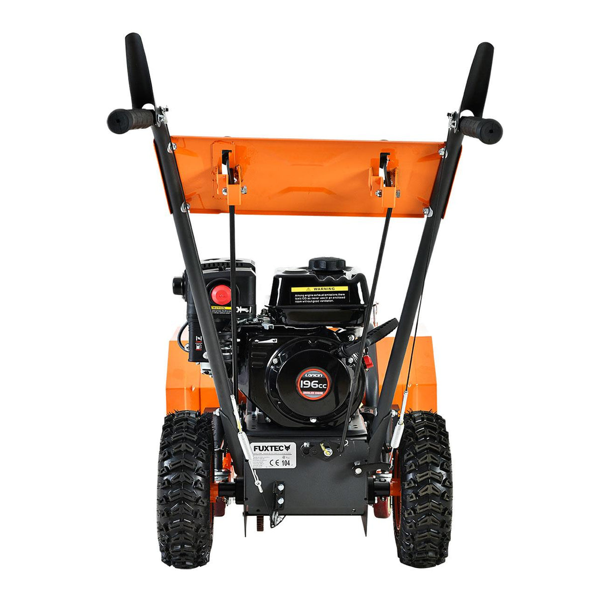 FUXTEC Benzin Kehrmaschine FX-KM196-SET1 mit Schneefräsenaufsatz,Schneeschild & Kehrgutsammelbehälter