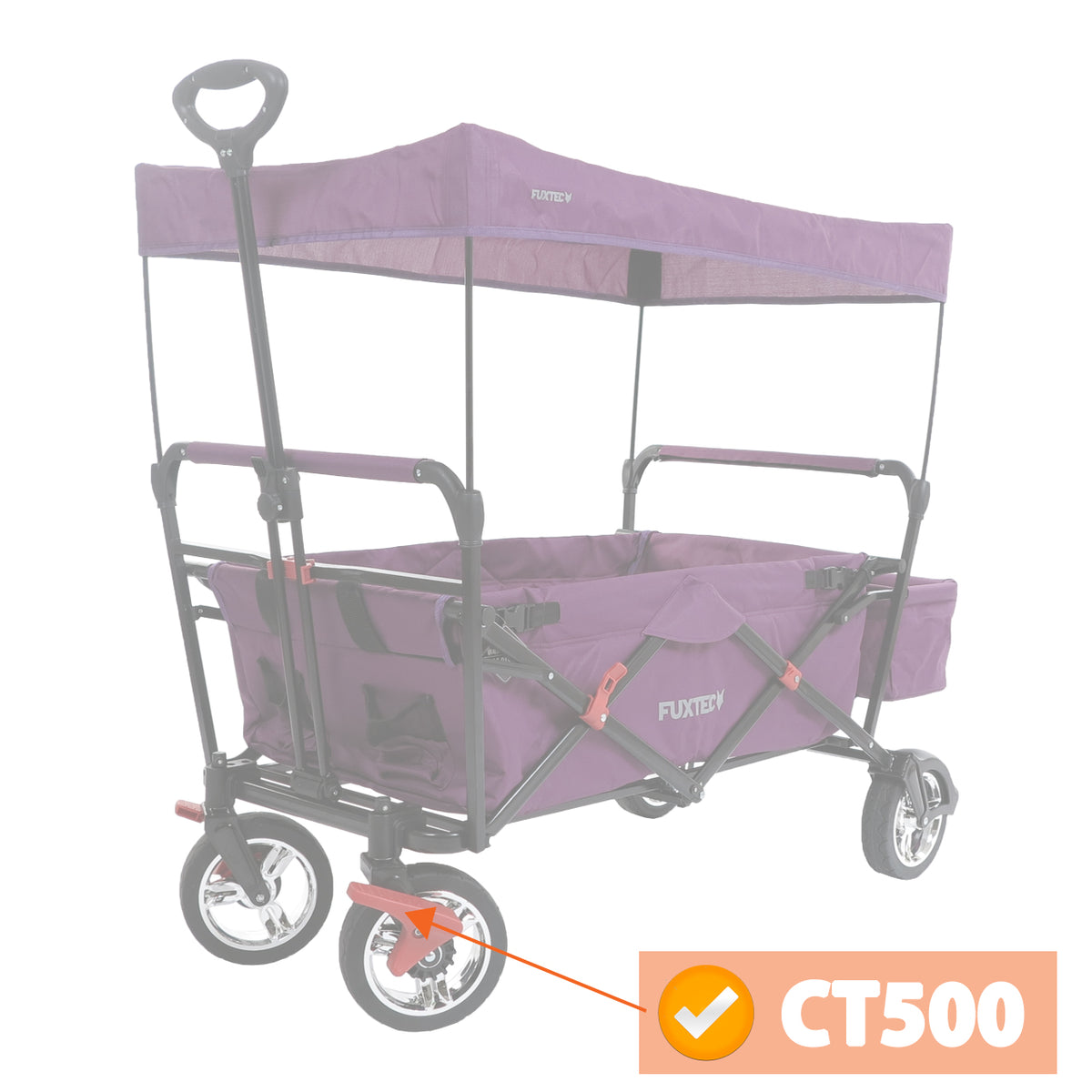 FUXTEC - Support de roue avec freins en marron chariot de transport pliable CT500 gauche - CT700 et CT800 droite