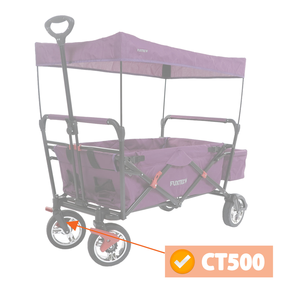 FUXTEC - Support de roue avec freins en marron chariot de transport pliable CT500 droite - CT700 et CT800 gauche