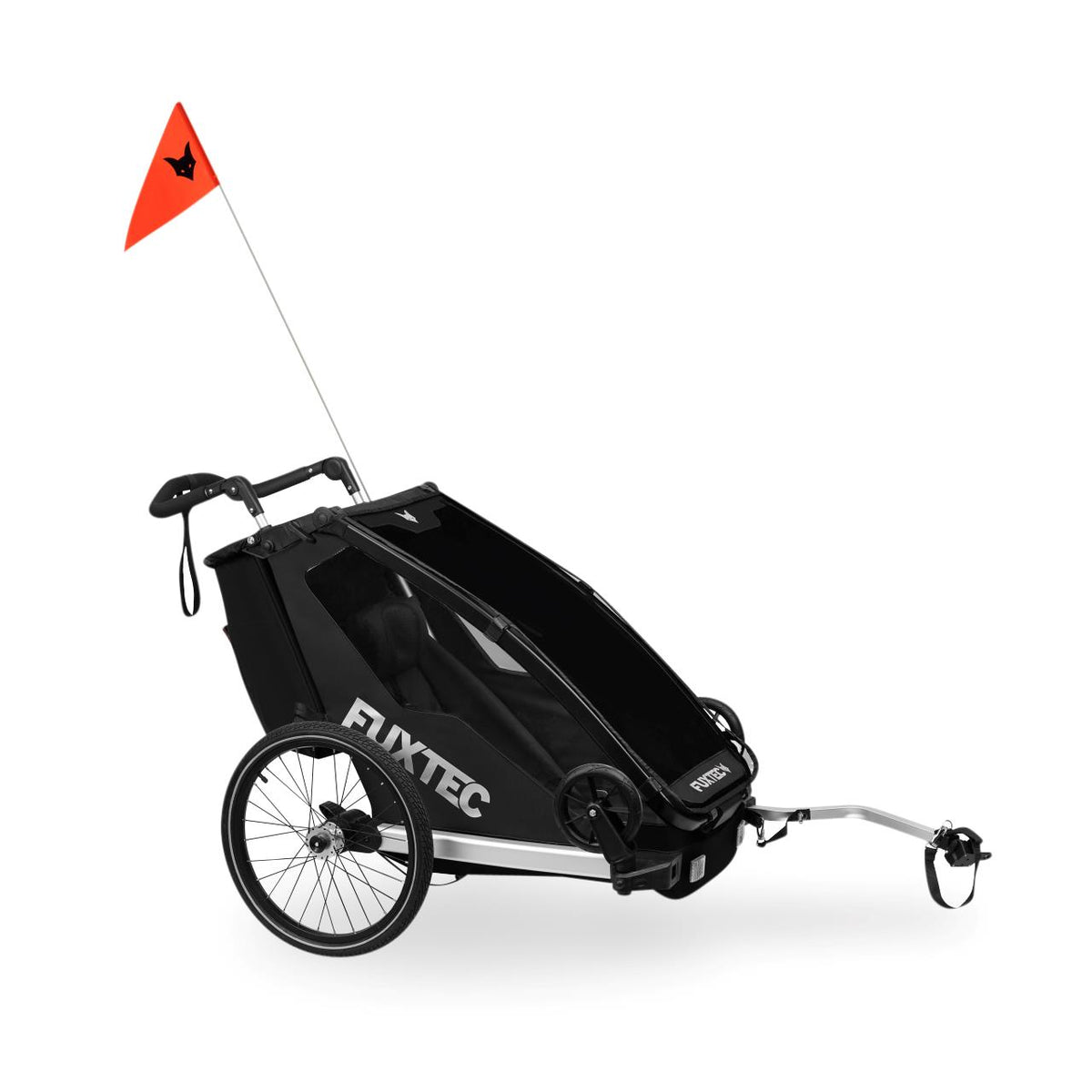 FUXTEC Remorque pour vélo FX-FA1S noir avec roue jogger